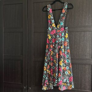 Topshop Maxi Floral Plunge Neckline Dress